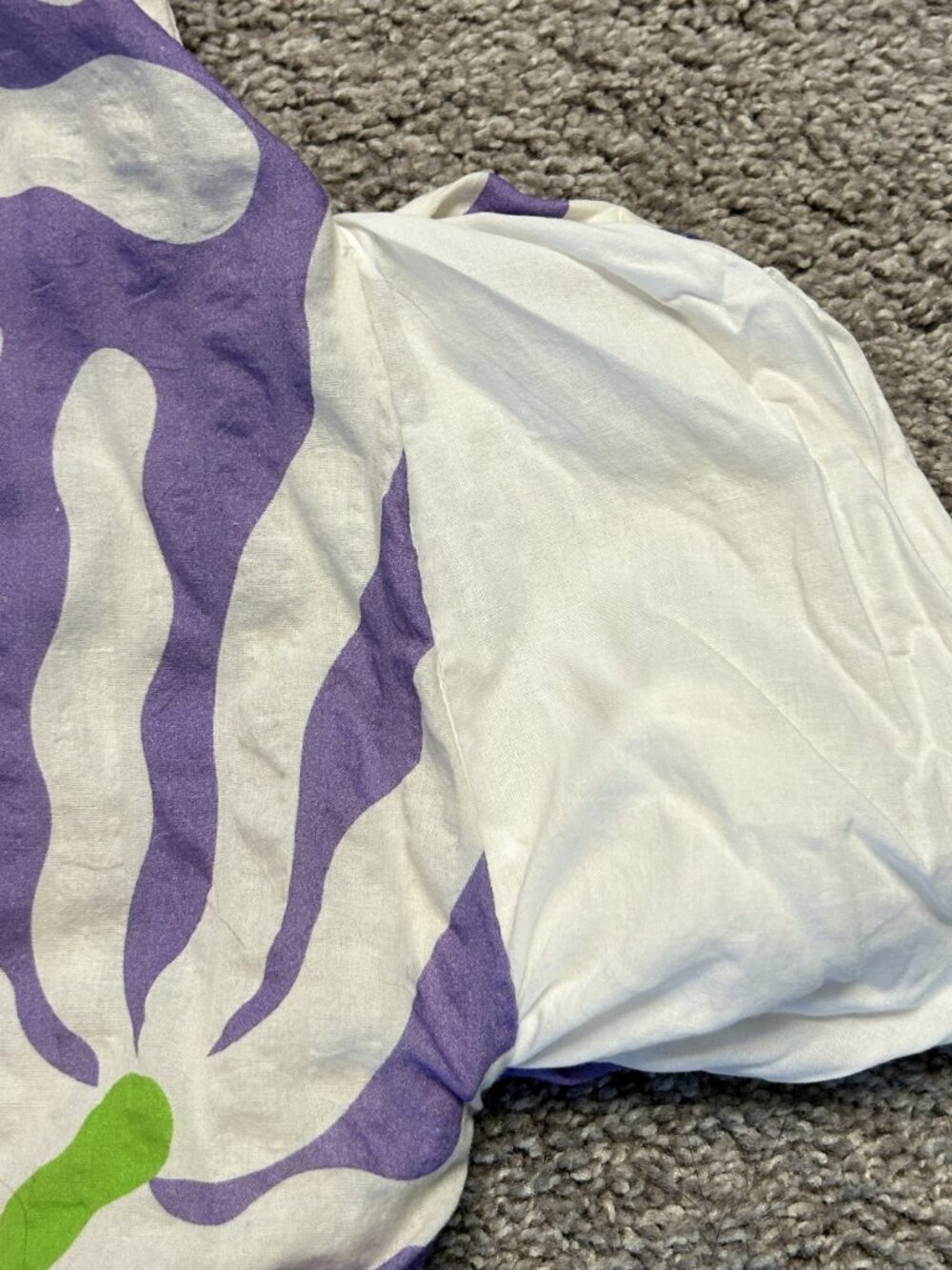 Gorman Purple White Abstract Floral Seersucker Smock Dress AU 20 US 16 Plus Size - Picture 5 of 6
